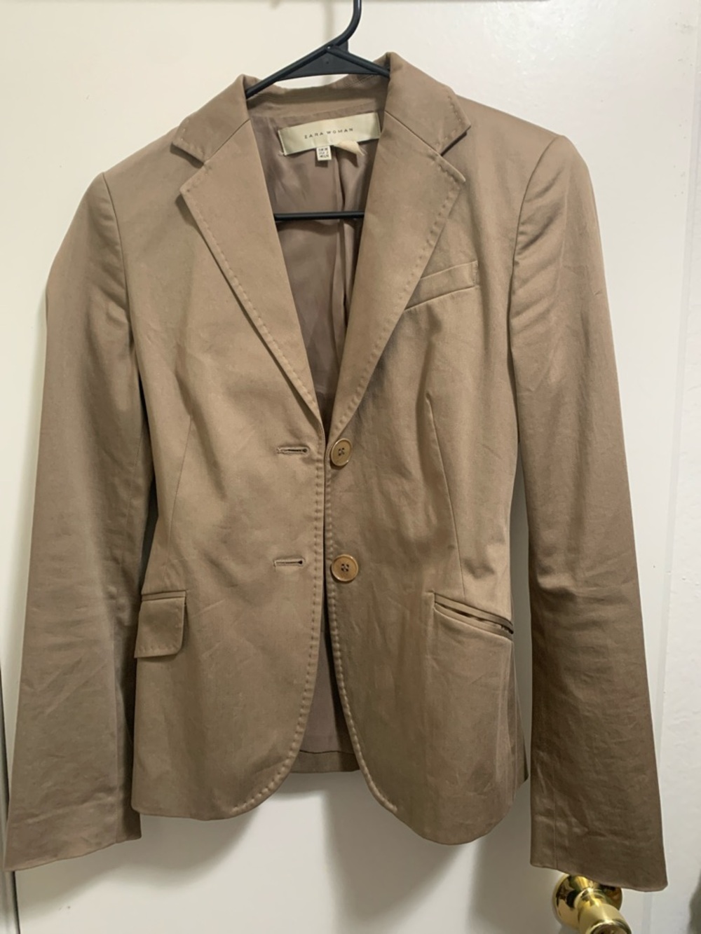 Zara Woman Light Brown Cotton Blazer